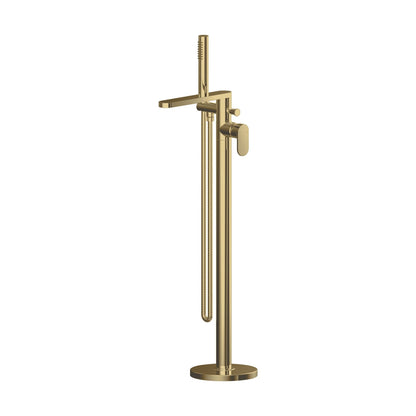 [BTCU821] Enville Modern Freestanding Round Bath Shower Mixer Tap with Lever Handle and Kit - Choice of Colour - Cutout