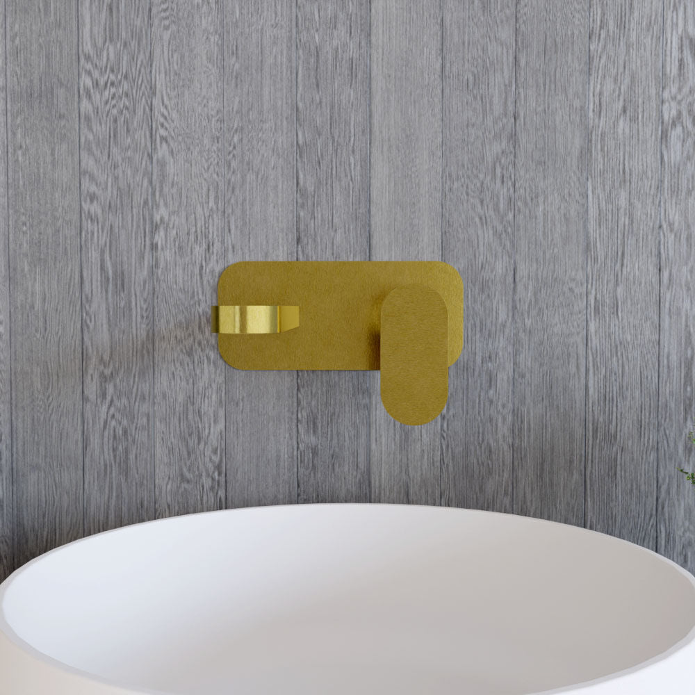 [BTCU828] Enville Round Wall Mount 2 Tap Hole Basin Mixer Tap & Back Plate - Choice of Finish - Lifestyle 1