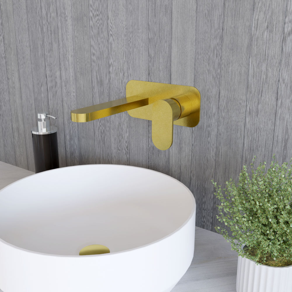 [BTCU828] Enville Round Wall Mount 2 Tap Hole Basin Mixer Tap & Back Plate - Choice of Finish - Lifestyle 3