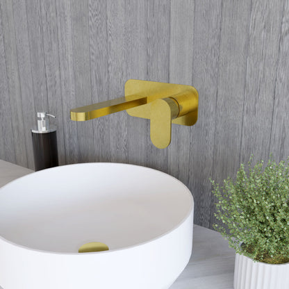 [BTCU828] Enville Round Wall Mount 2 Tap Hole Basin Mixer Tap & Back Plate - Choice of Finish - Lifestyle 3