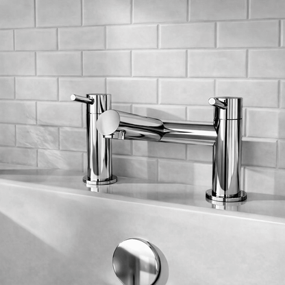 [BTE303] Wetley Minimalist Round Deck Mounted Bath Filler Tap - Choice of Finish - Silo