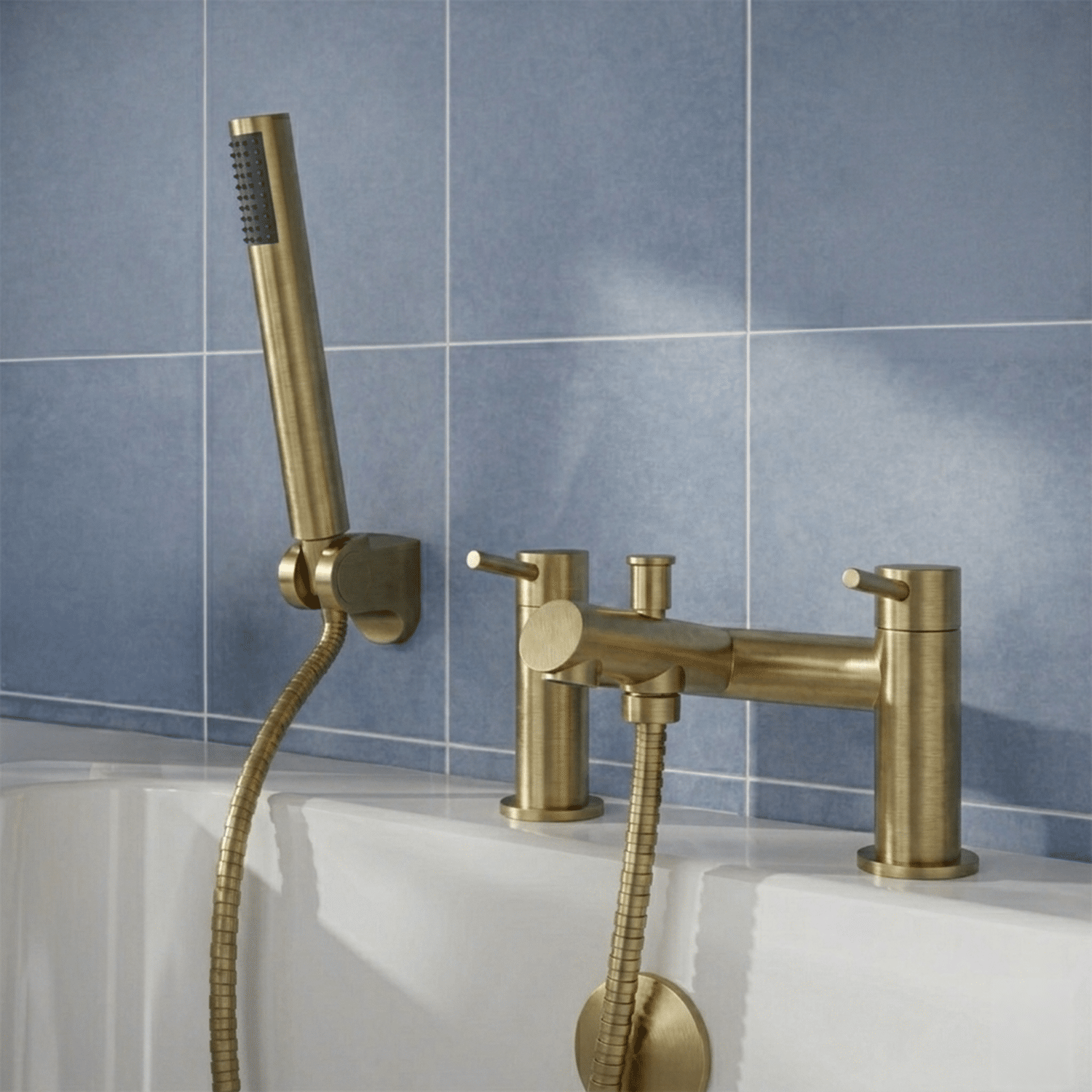 [BTE804] Wetley Round Minimalist Bath Shower Mixer Tap with Shower Kit - Choice of Finish - Silo