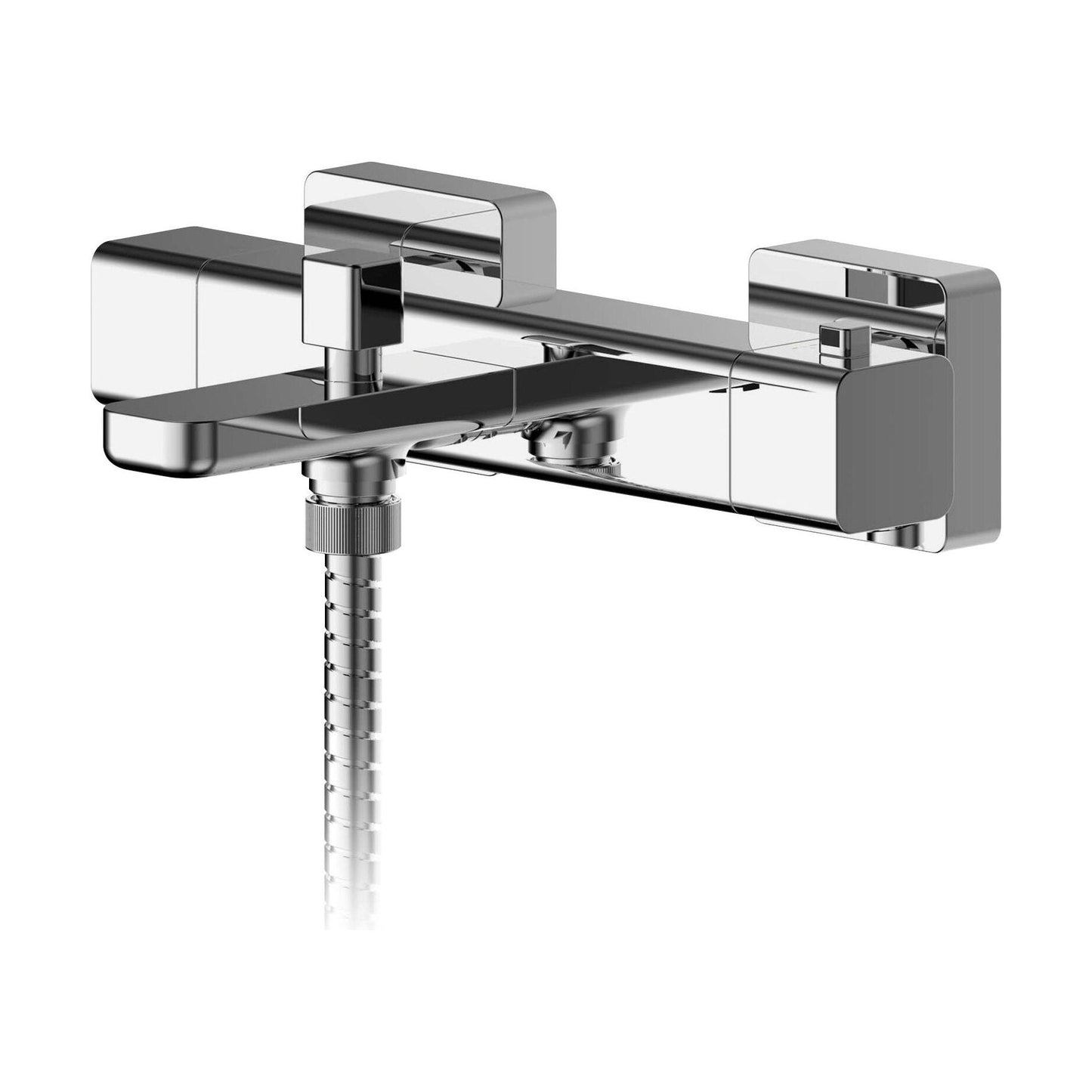 [BTEM005] Square Wall Mount Thermostatic Bath Shower Mixer Bar Valve Tap - Chrome - Cutout