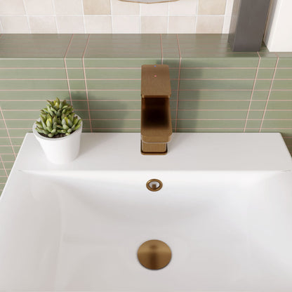 [BTEM1505] Swinscoe Square Mono Basin Mixer Tap with Push Button Waste – Choice of Finish - Lifestyle 2