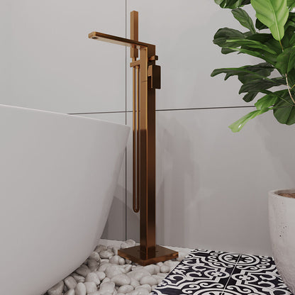 [BTEM1521] Swinscoe Contemporary Square Freestanding Bath Shower Mixer Tap with Kit - Choice of Colour - Lifestyle 1