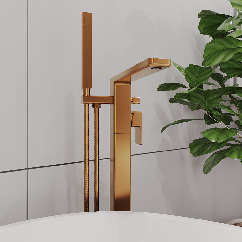 [BTEM1521] Swinscoe Contemporary Square Freestanding Bath Shower Mixer Tap with Kit - Choice of Colour - Lifestyle 3