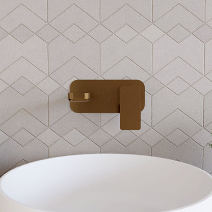 [BTEM1528] Swinscoe Contemporary Square Wall Mounted 2 Tap Hole Basin Mixer Tap - Choice of Finish - Lifestyle 1