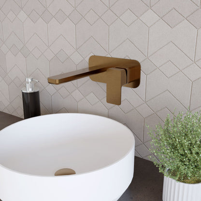 [BTEM1528] Swinscoe Contemporary Square Wall Mounted 2 Tap Hole Basin Mixer Tap - Choice of Finish - Lifestyle 3
