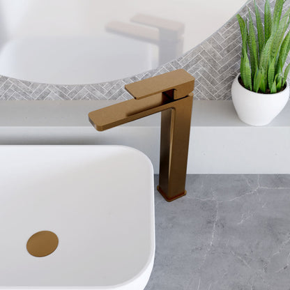 [BTEM1570] Square High-Rise Mono Basin Mixer Tap - Matt Black - Lifestyle 2
