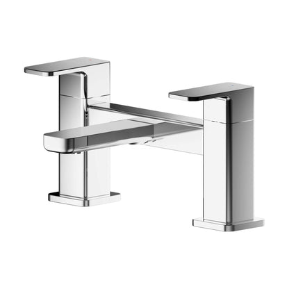 [BTEM303] Swinscoe Dual Lever Square Deck Mounted Bath Filler Tap – Choice of Finish - Cutout