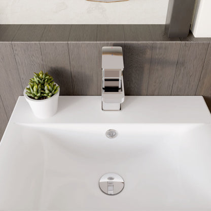 [BTEM305] Swinscoe Square Mono Basin Mixer Tap with Push Button Waste – Choice of Finish - Lifestyle 2