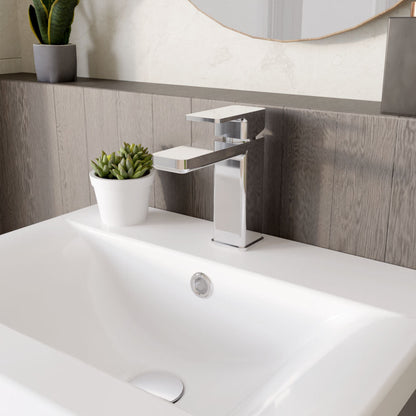 [BTEM305] Swinscoe Square Mono Basin Mixer Tap with Push Button Waste – Choice of Finish - Lifestyle 3