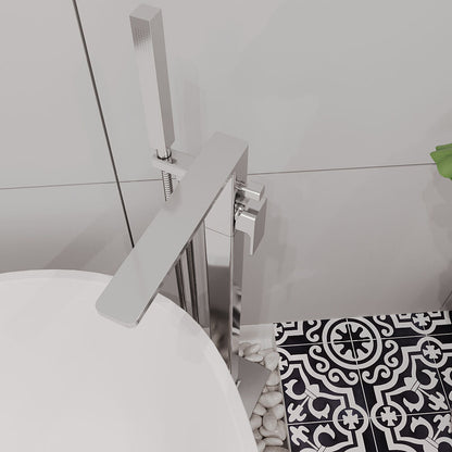 [BTEM321] Swinscoe Contemporary Square Freestanding Bath Shower Mixer Tap with Kit - Choice of Colour - Lifestyle 2
