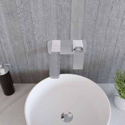 [BTEM328] Swinscoe Contemporary Square Wall Mounted 2 Tap Hole Basin Mixer Tap - Choice of Finish - Lifestyle 2