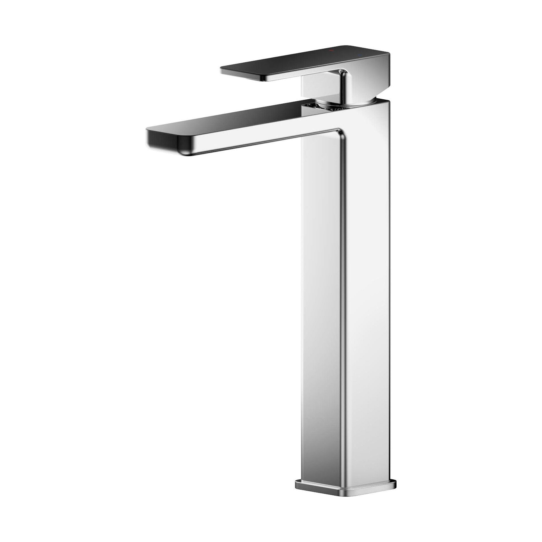 [BTEM370] Square High-Rise Mono Basin Mixer Tap - Matt Black - Cutout