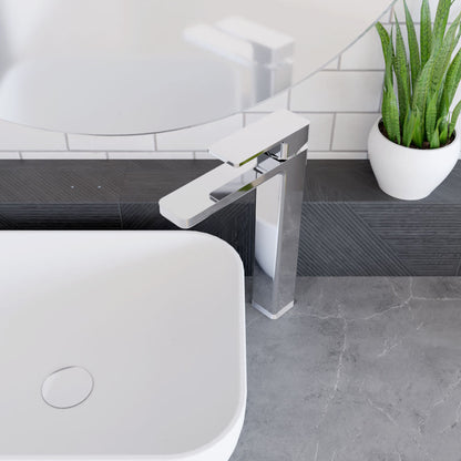 [BTEM370] Square High-Rise Mono Basin Mixer Tap - Matt Black - Lifestyle 2