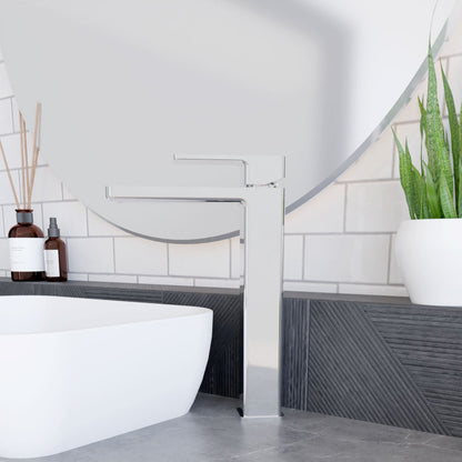 [BTEM370] Square High-Rise Mono Basin Mixer Tap - Matt Black - Lifestyle 3