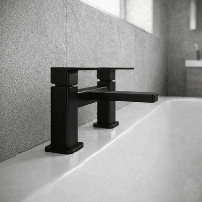 [BTEM403] Swinscoe Dual Lever Square Deck Mounted Bath Filler Tap – Choice of Finish - Silo