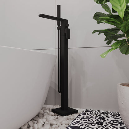 [BTEM421] Swinscoe Contemporary Square Freestanding Bath Shower Mixer Tap with Kit - Choice of Colour - Lifestyle 1