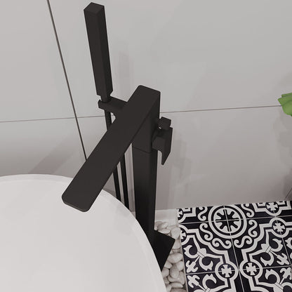 [BTEM421] Swinscoe Contemporary Square Freestanding Bath Shower Mixer Tap with Kit - Choice of Colour - Lifestyle 2