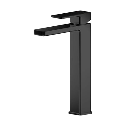 [BTEM470] Square High-Rise Mono Basin Mixer Tap - Matt Black - Cutout