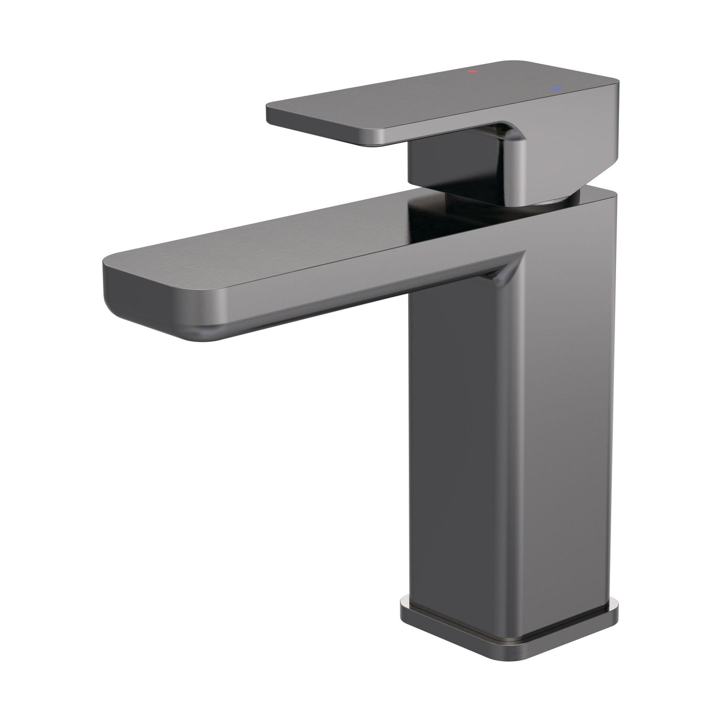 [BTEM705] Swinscoe Square Mono Basin Mixer Tap with Push Button Waste – Choice of Finish - Cutout
