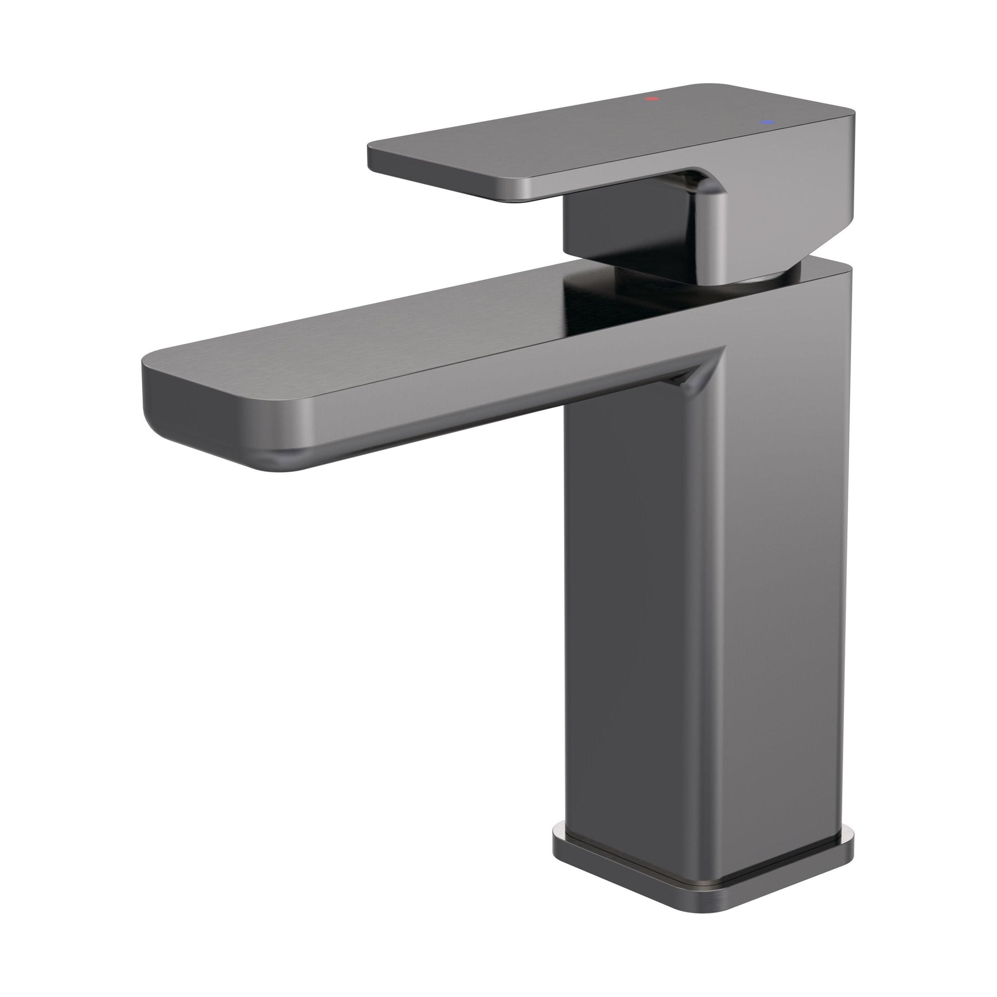 [BTEM705] Swinscoe Square Mono Basin Mixer Tap with Push Button Waste – Choice of Finish - Cutout