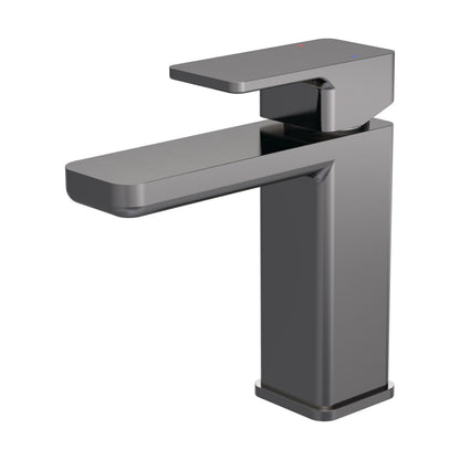 [BTEM705] Swinscoe Square Mono Basin Mixer Tap with Push Button Waste – Choice of Finish - Cutout