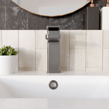 [BTEM705] Swinscoe Square Mono Basin Mixer Tap with Push Button Waste – Choice of Finish - Lifestyle 1