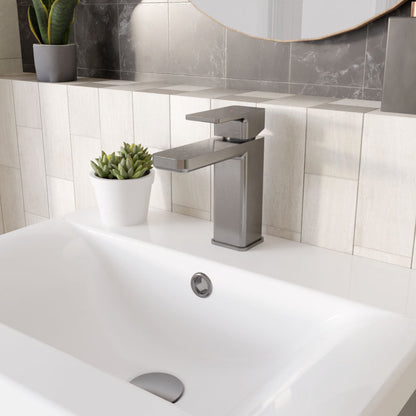 [BTEM705] Swinscoe Square Mono Basin Mixer Tap with Push Button Waste – Choice of Finish - Lifestyle 3