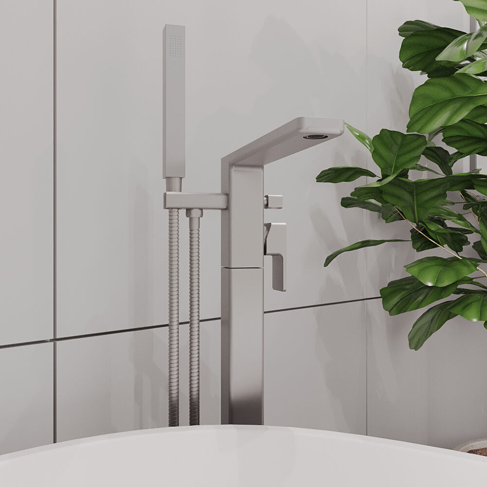 [BTEM721] Swinscoe Contemporary Square Freestanding Bath Shower Mixer Tap with Kit - Choice of Colour - Lifestyle 3