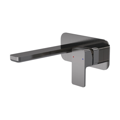 [BTEM728] Swinscoe Contemporary Square Wall Mounted 2 Tap Hole Basin Mixer Tap - Choice of Finish - Cutout