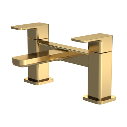 [BTEM803] Swinscoe Dual Lever Square Deck Mounted Bath Filler Tap – Choice of Finish - Cutout