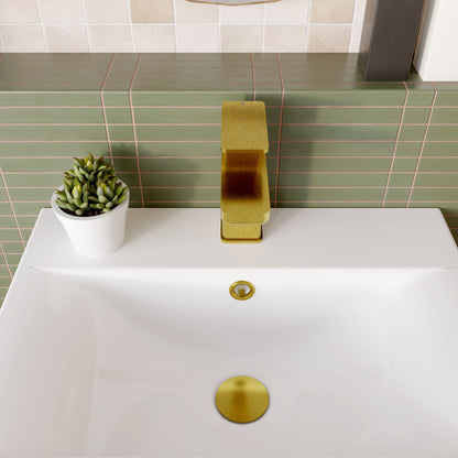 [BTEM805] Swinscoe Square Mono Basin Mixer Tap with Push Button Waste – Choice of Finish - Lifestyle 2