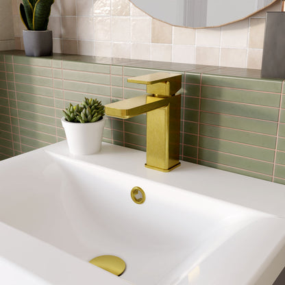 [BTEM805] Swinscoe Square Mono Basin Mixer Tap with Push Button Waste – Choice of Finish - Lifestyle 3