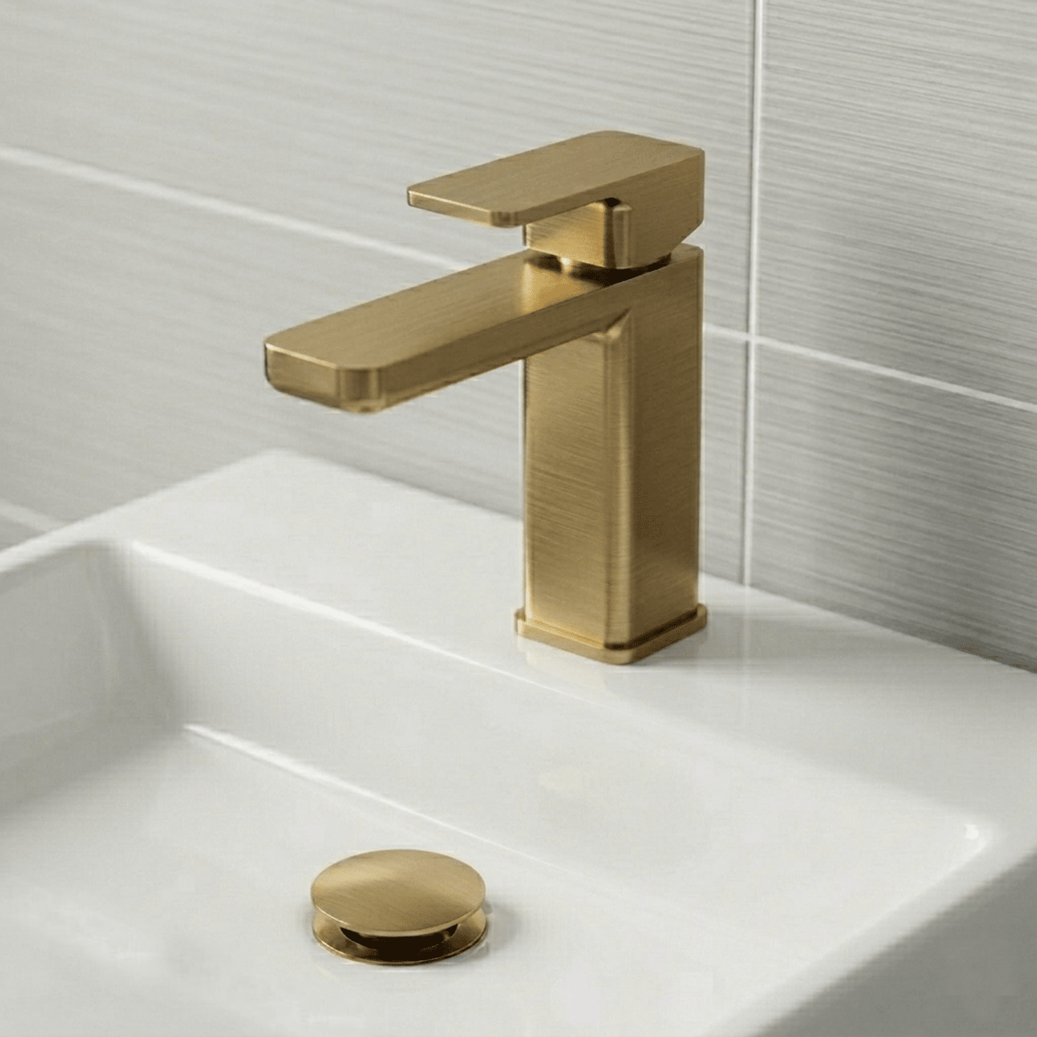 [BTEM805] Swinscoe Square Mono Basin Mixer Tap with Push Button Waste – Choice of Finish - Silo