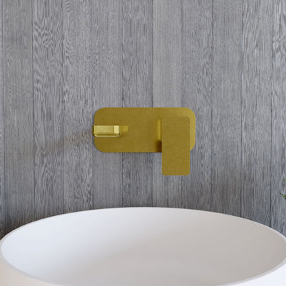 [BTEM828] Swinscoe Contemporary Square Wall Mounted 2 Tap Hole Basin Mixer Tap - Choice of Finish - Lifestyle 1