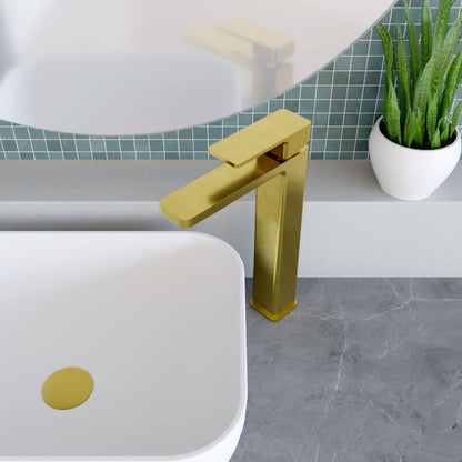 [BTEM870] Square High-Rise Mono Basin Mixer Tap - Matt Black - Lifestyle 2
