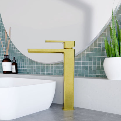 [BTEM870] Square High-Rise Mono Basin Mixer Tap - Matt Black - Lifestyle 3
