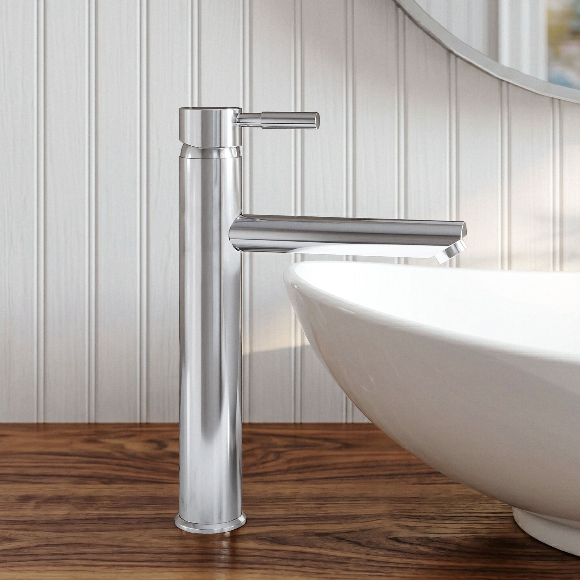 [BTEV319] Balterley Evian Round Tall Lever Mono Basin Mixer Tap - Chrome - Silo
