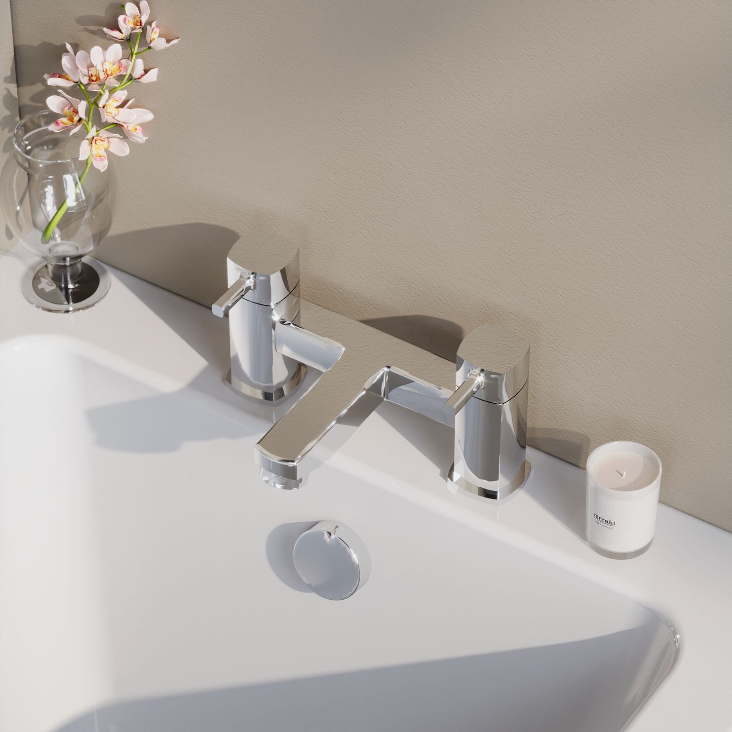 [BTFA303] Contemporary Bath Filler Mixer Tap - Chrome - Lifestyle 2
