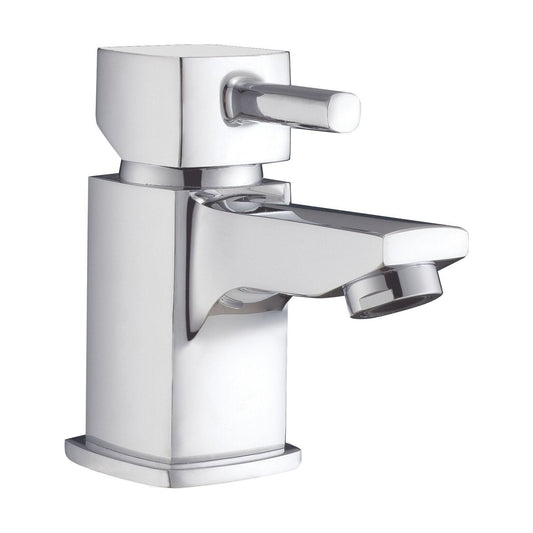 [BTFA305] Contemporary Single Lever Mono Basin Mixer Bathroom Sink Tap with Push Button Waste - Chrome - Cutout
