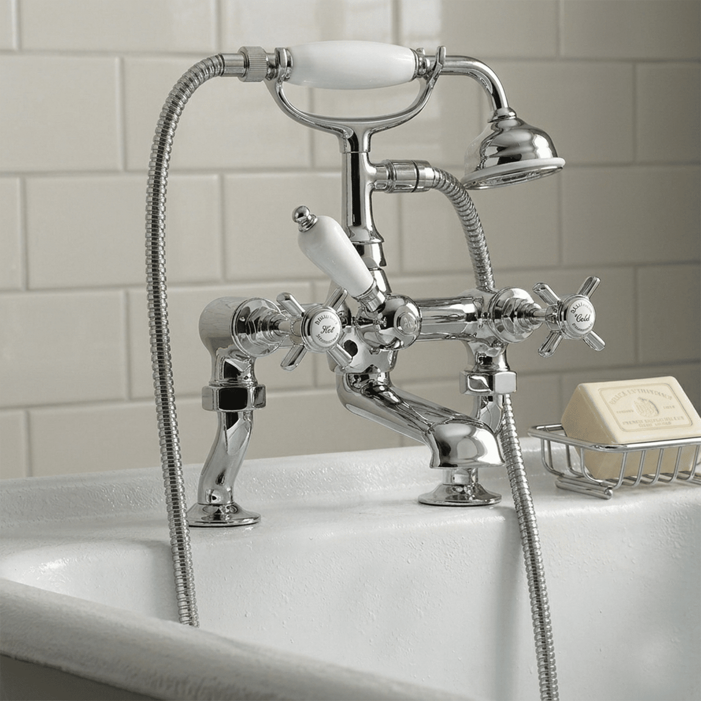 [BTKI303X] Balterley Hanchurch Bath Shower Mixer Tap - Chrome or Brushed Brass - Silo