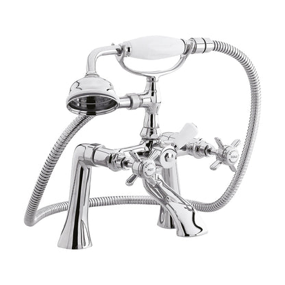 [BTKI304X] Balterley Hanchurch Traditional Bath Shower Mixer Tap with Shower Kit - Chrome or Brushed Brass - Cutout