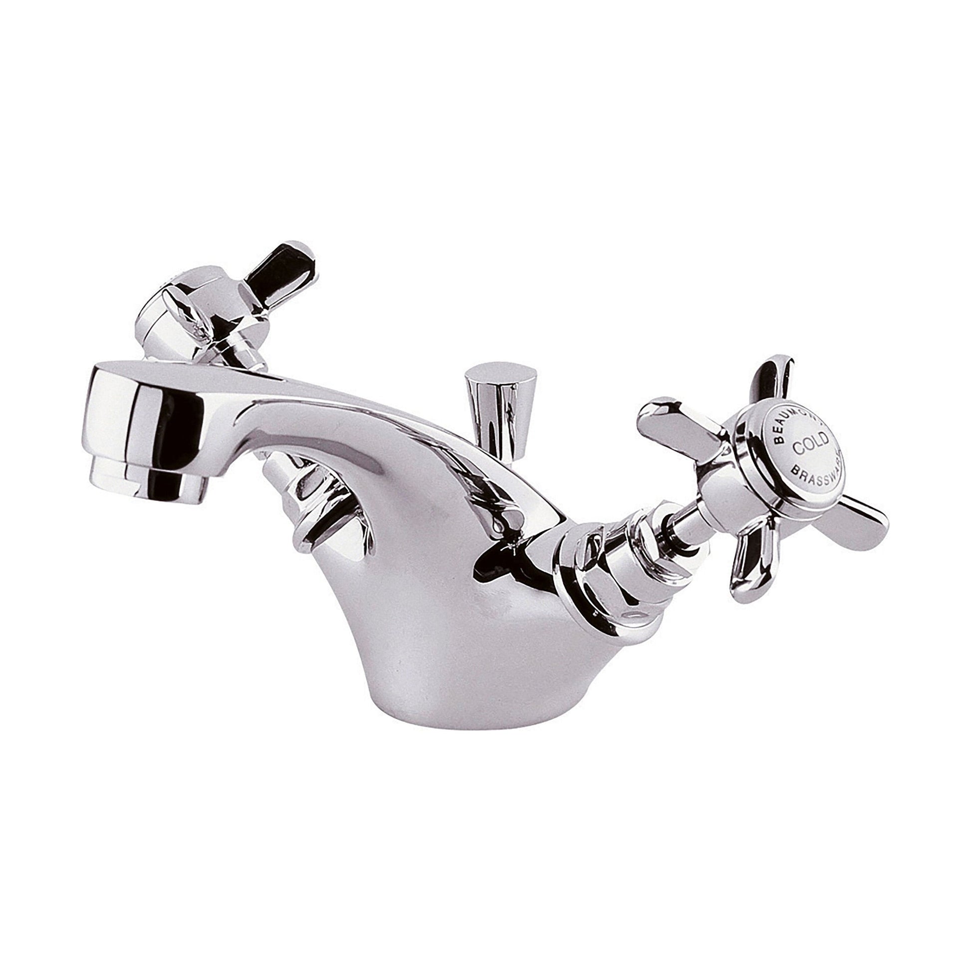[BTKI345X] Balterley Hanchurch Traditional Mono Basin Mixer Tap - Chrome or Brushed Brass - Cutout