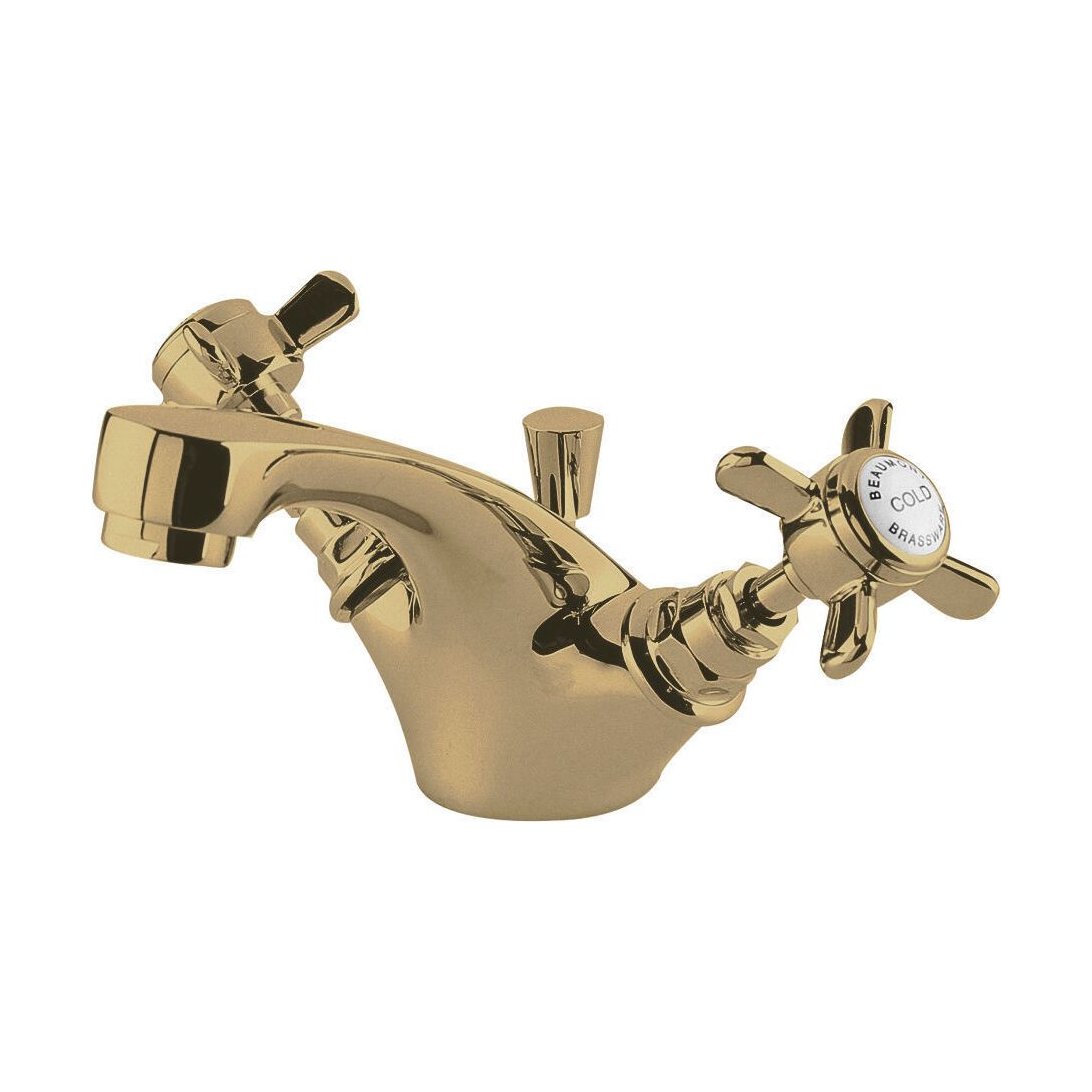[BTKI845X] Balterley Hanchurch Traditional Mono Basin Mixer Tap - Chrome or Brushed Brass - Cutout