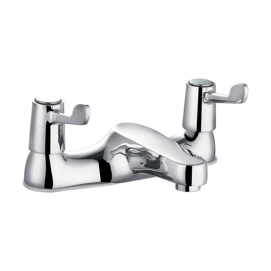 [BTLEV05] Contemporary Bathroom Bath Filler Tap – Lever Handles, 110 x 154mm, Chrome - Cutout
