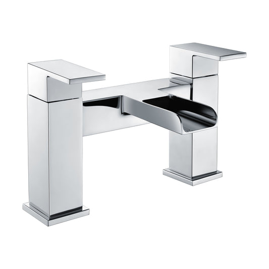 [BTMI303] Square Deck Mounted Bath Shower Mixer Tap - Chrome - Cutout