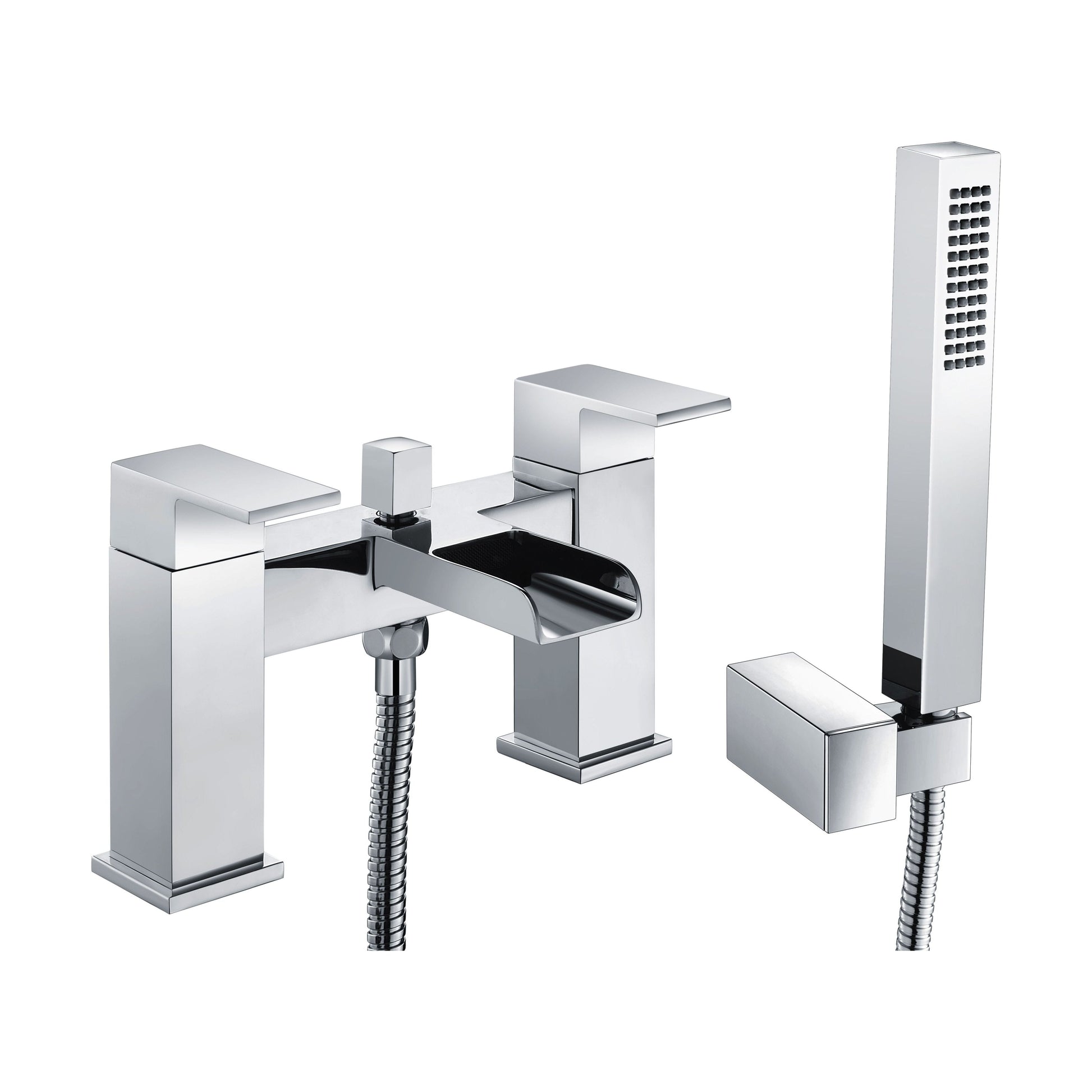 [BTMI304] Square Bath Filler Tap with Shower Kit - Chrome - Cutout