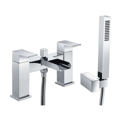 [BTMI304] Square Bath Filler Tap with Shower Kit - Chrome - Cutout